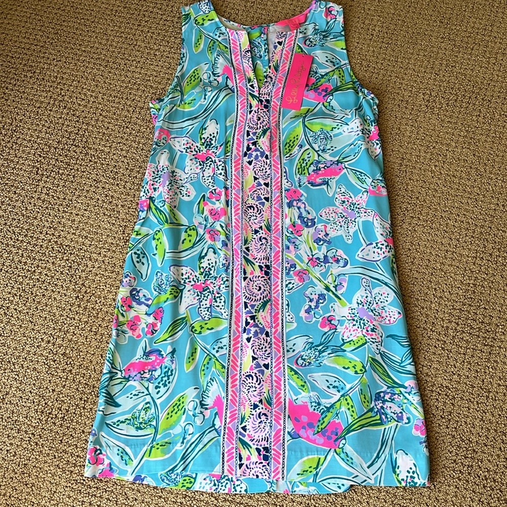 Lilly Pulitzer Kelby Shift in Bali Blue Sway This Way - Size 4 - NWT